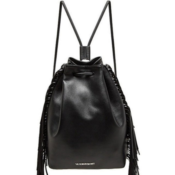 Victoria's Secret Fashion Show Black Leather Backpack Backstage Bag - Picture 3 of 11